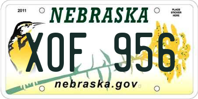 NE license plate XOF956