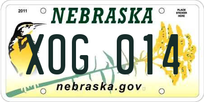 NE license plate XOG014