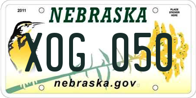 NE license plate XOG050