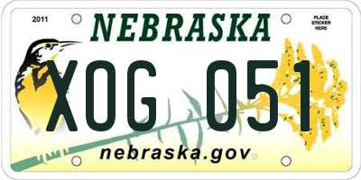 NE license plate XOG051