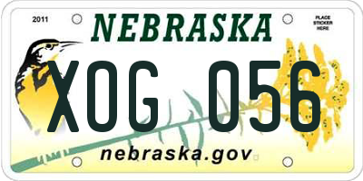 NE license plate XOG056
