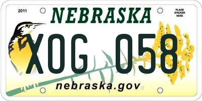 NE license plate XOG058