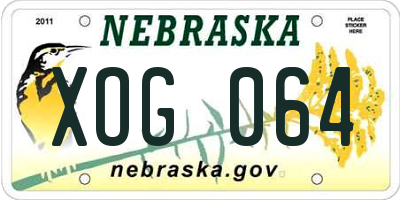 NE license plate XOG064