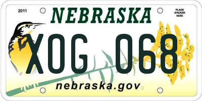 NE license plate XOG068