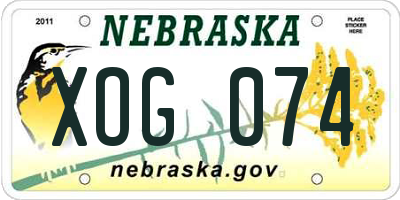 NE license plate XOG074