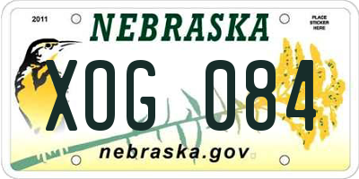 NE license plate XOG084