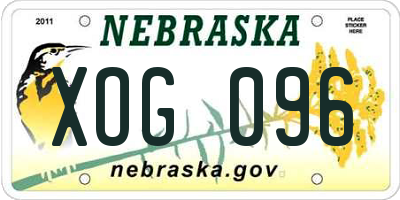 NE license plate XOG096