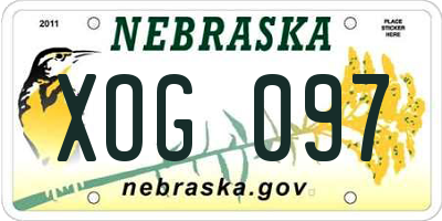 NE license plate XOG097