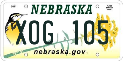 NE license plate XOG105