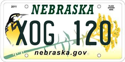 NE license plate XOG120