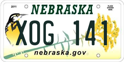 NE license plate XOG141
