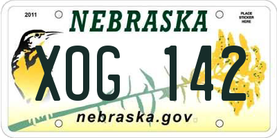 NE license plate XOG142