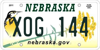NE license plate XOG144