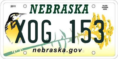 NE license plate XOG153