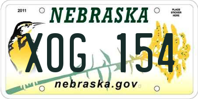 NE license plate XOG154