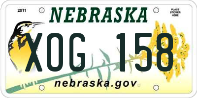 NE license plate XOG158