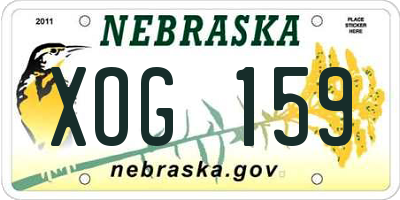NE license plate XOG159