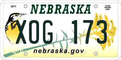 NE license plate XOG173