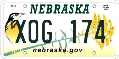 NE license plate XOG174
