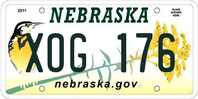 NE license plate XOG176