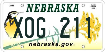 NE license plate XOG211
