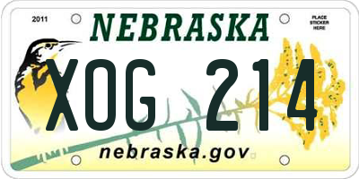 NE license plate XOG214