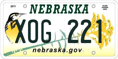NE license plate XOG221