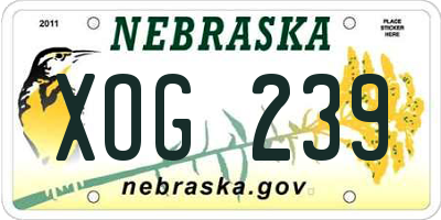 NE license plate XOG239