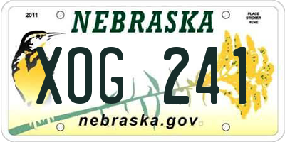 NE license plate XOG241