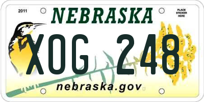 NE license plate XOG248