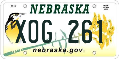 NE license plate XOG261