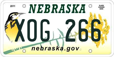 NE license plate XOG266