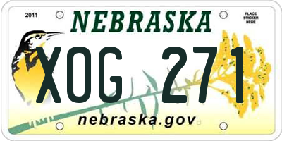 NE license plate XOG271