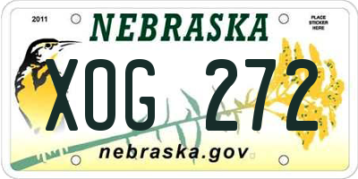 NE license plate XOG272