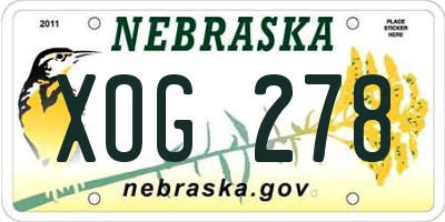 NE license plate XOG278