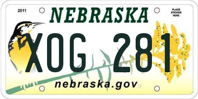 NE license plate XOG281