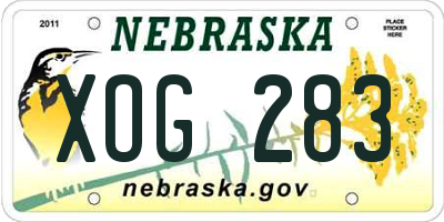 NE license plate XOG283