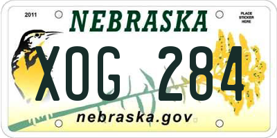 NE license plate XOG284