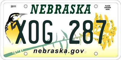 NE license plate XOG287