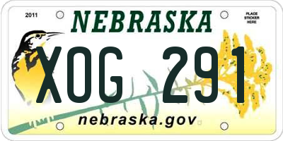 NE license plate XOG291