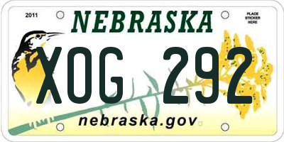 NE license plate XOG292