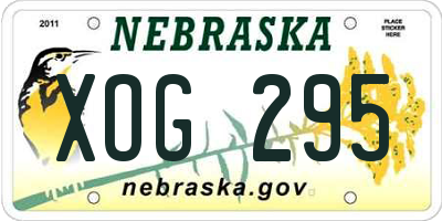 NE license plate XOG295