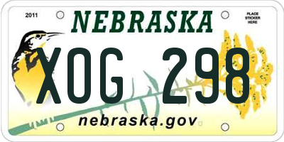 NE license plate XOG298