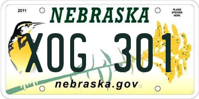 NE license plate XOG301