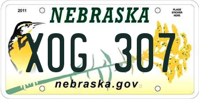 NE license plate XOG307