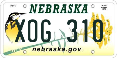 NE license plate XOG310
