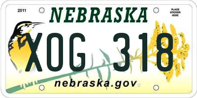 NE license plate XOG318