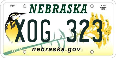 NE license plate XOG323