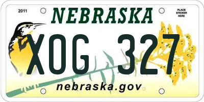NE license plate XOG327