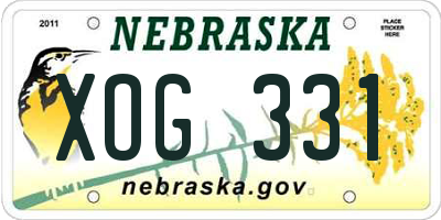 NE license plate XOG331